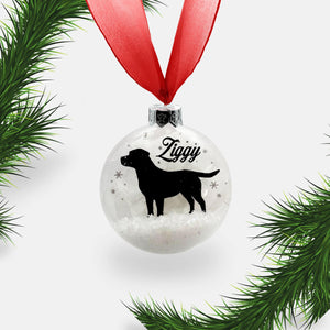 Labrador Dog Personalised Ornament | Custom Glass Christmas Bauble