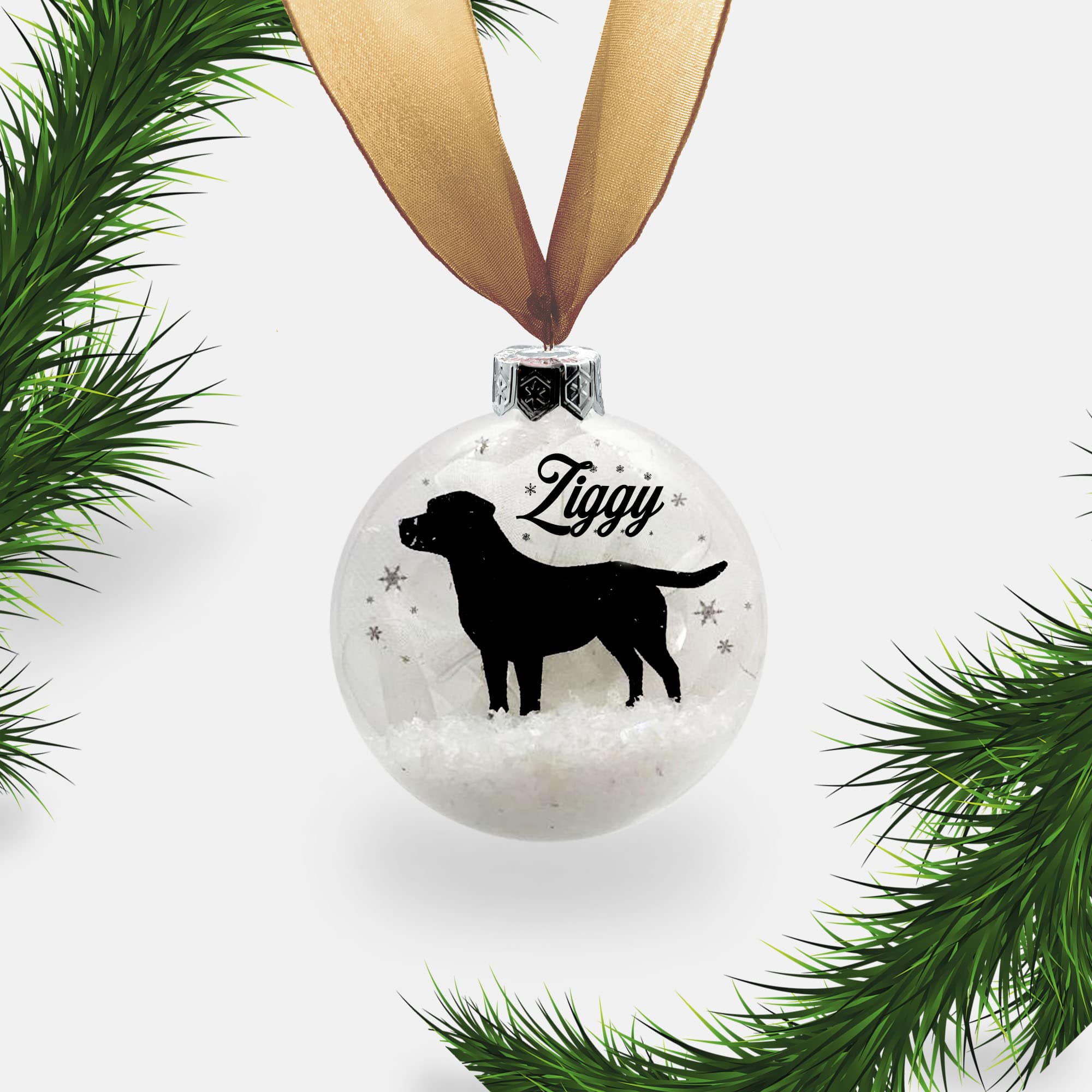 Labrador Dog Personalised Ornament | Custom Glass Christmas Bauble