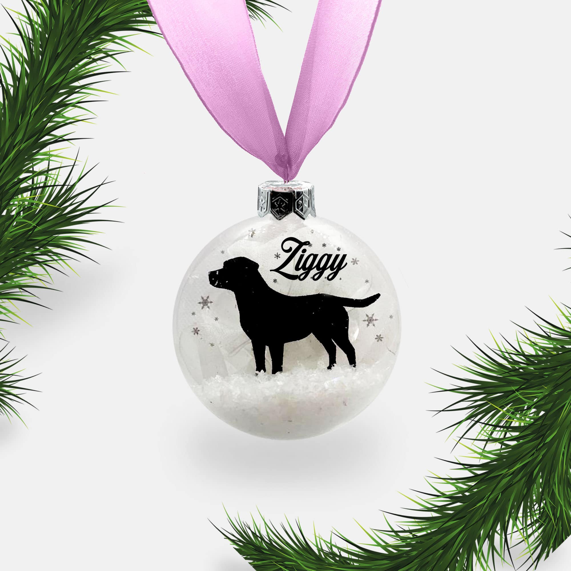 Labrador Dog Personalised Ornament | Custom Glass Christmas Bauble