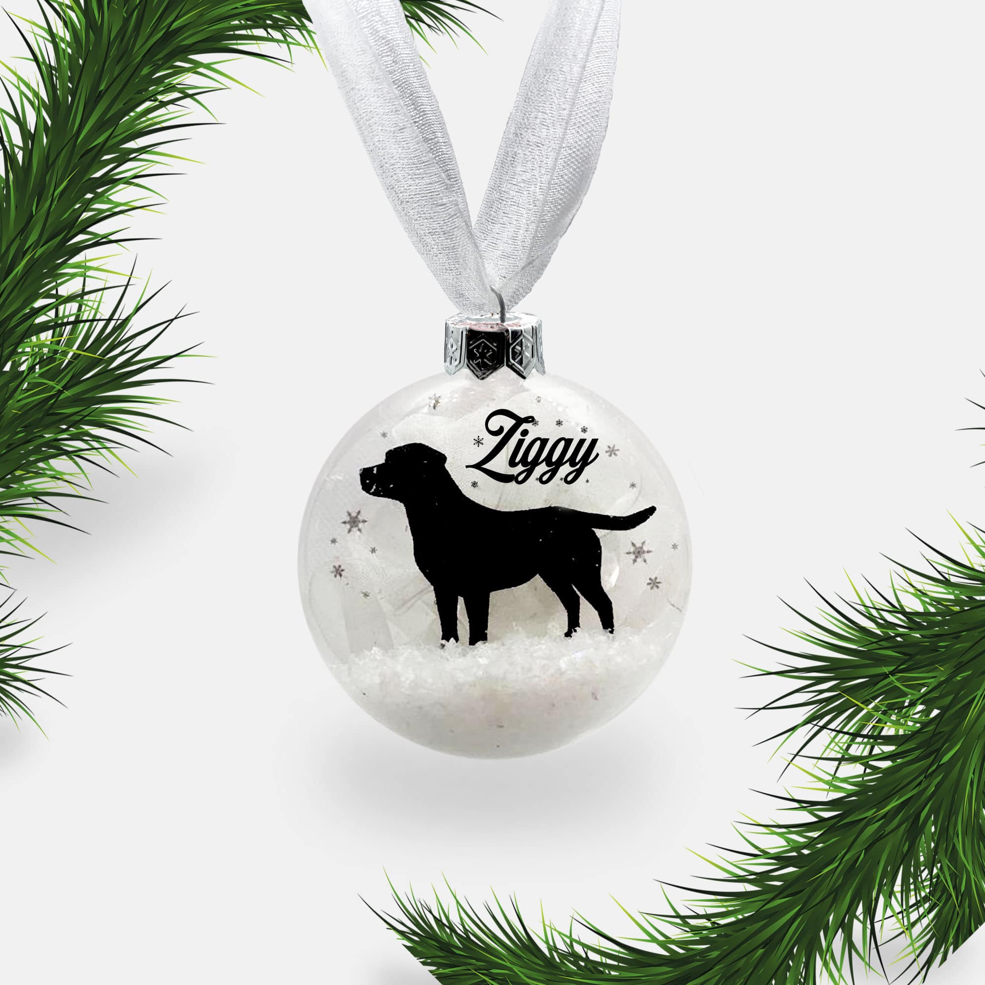 Labrador Dog Personalised Ornament | Custom Glass Christmas Bauble