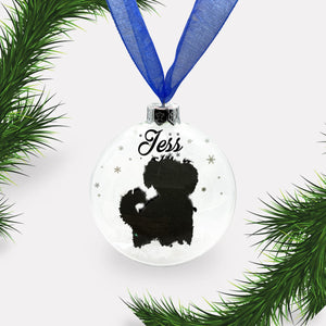 Small Dog | Maltese Terrier | Cross Breed | Personalised Ornament | Custom Glass Christmas Bauble