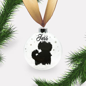 Small Dog | Maltese Terrier | Cross Breed | Personalised Ornament | Custom Glass Christmas Bauble