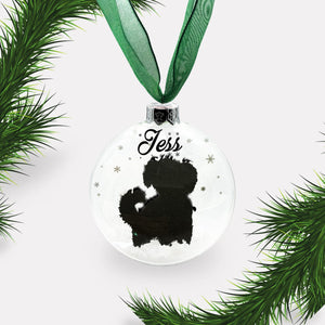 Small Dog | Maltese Terrier | Cross Breed | Personalised Ornament | Custom Glass Christmas Bauble