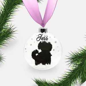 Small Dog | Maltese Terrier | Cross Breed | Personalised Ornament | Custom Glass Christmas Bauble