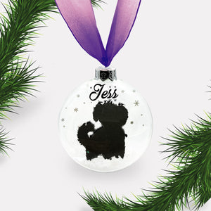 Small Dog | Maltese Terrier | Cross Breed | Personalised Ornament | Custom Glass Christmas Bauble