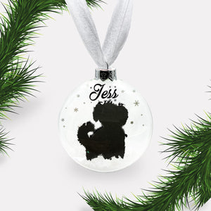 Small Dog | Maltese Terrier | Cross Breed | Personalised Ornament | Custom Glass Christmas Bauble