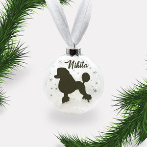 Poodle Dog Personalised | Custom Glass Christmas Bauble