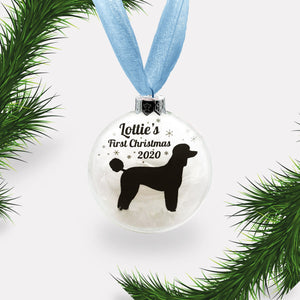 Toy Miniature Poodle Dog Personalised Ornament | Custom Glass Christmas Bauble