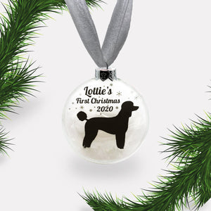 Toy Miniature Poodle Dog Personalised Ornament | Custom Glass Christmas Bauble