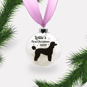 Toy Miniature Poodle Dog Personalised Ornament | Custom Glass Christmas Bauble