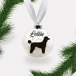 Toy Miniature Poodle Dog Personalised Ornament | Custom Glass Christmas Bauble