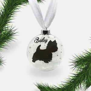 Westie West Highland Terrier Dog Personalised Ornament | Custom Glass Christmas Bauble